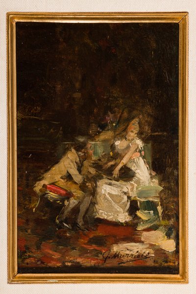 Estudo para Notas de Amor (óleo sobre painel) de Giovanni Muzzioli