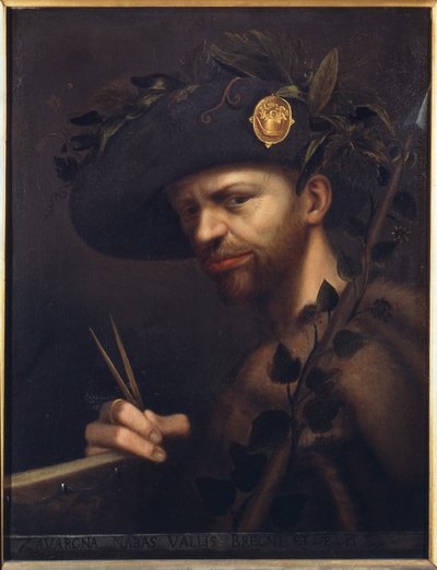 Auto-retrato como Abade da Accademia della Valle di Blenio de Giovanni Paolo Lomazzo