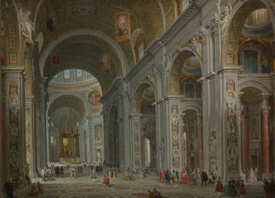 Interior de São Pedro, Roma, depois de 1754. de Giovanni Paolo Panini
