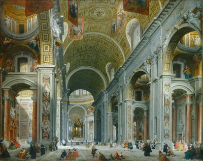 Interior de São Pedro, Roma, c. 1754. de Giovanni Paolo Panini