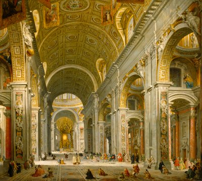 Interior da Basílica de São Pedro, Roma de Giovanni Paolo Panini