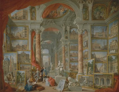 Galeria de imagens com vistas da Roma moderna de Giovanni Paolo Panini