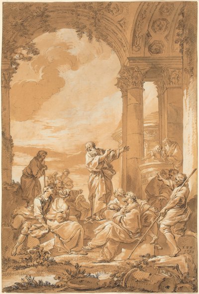 São Paulo pregando em Atenas de Giovanni Paolo Panini
