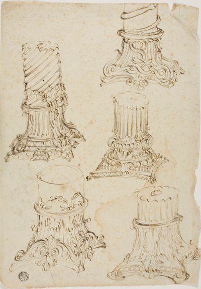Esboços de capitais coríntias de Giovanni Paolo Panini