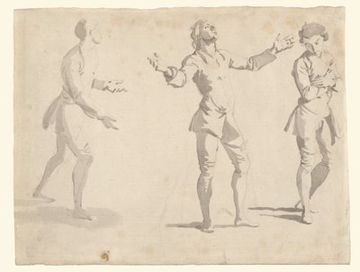 Estudos de três figuras de Giovanni Paolo Panini