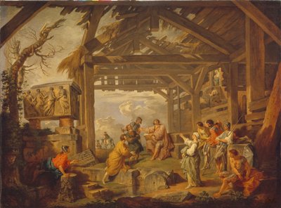 Sibyl Cumaean profetizou o Nascimento de Cristo, 1738 de Giovanni Paolo Pannini