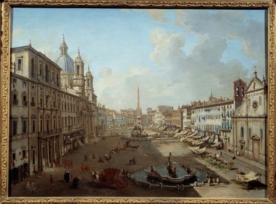 Piazza Navona em Roma (Piazza Navona, Roma). Pintura Giovanni Paolo Pannini (Panini) (1691-1765) de Giovanni Paolo Pannini