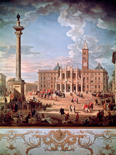 Piazza e Igreja de Santa Maria Maggiore de Giovanni Paolo Pannini