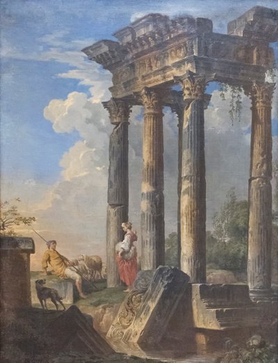 Ruínas com pastores de Giovanni Paolo Pannini