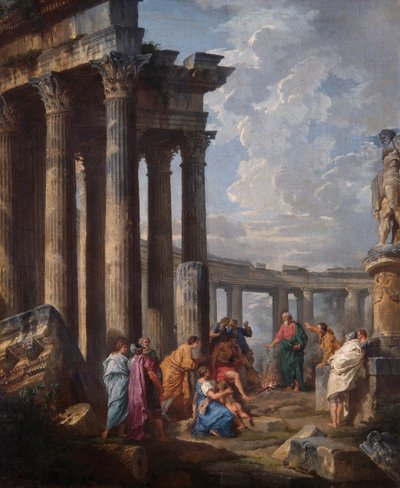 São Paulo em Malta Agarrando a Víbora de Giovanni Paolo Pannini