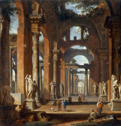 Estátuas numa Arca em Ruínas de Giovanni Paolo Pannini
