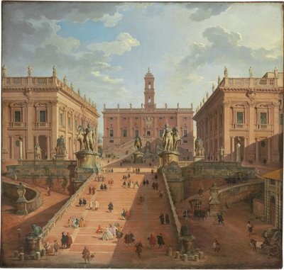 Vista do Campidoglio, Roma, 1750 de Giovanni Paolo Pannini