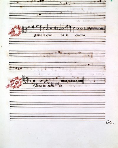 Manuscrito de OSANNA das "Messes of Mantua" de Giovanni Pierluigi da Palestrina (1525 - 1594), compositor italiano. de Giovanni Pierluigi da (after) Palestrina