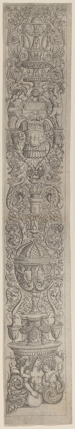 Painel Ornamental: Nereida Montada por Duas Crianças de Giovanni Pietro Birago and Zoan Andrea