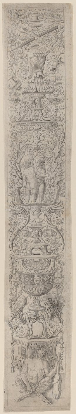 Painel Ornamental: Sátiro Segurando um Violino de Giovanni Pietro Birago and Zoan Andrea