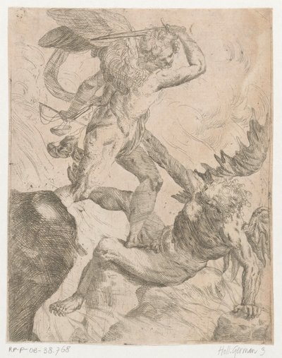 Arcanjo Miguel em batalha com o diabo de Giovanni Pietro Possenti