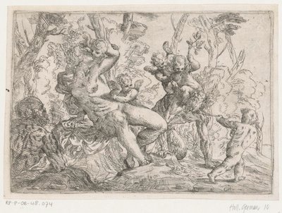 Um sátiro capturado por putti e Vénus de Giovanni Pietro Possenti