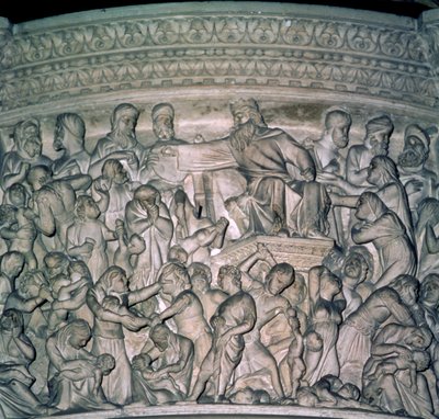 Detalhe do púlpito, 1302-10 mármore de Giovanni Pisano