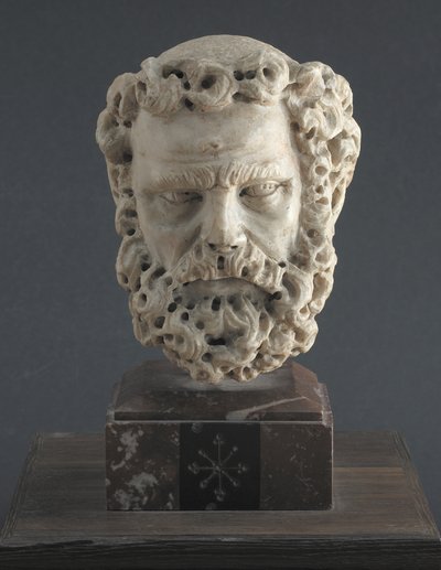 Cabeça de um homem barbudo de Giovanni Pisano