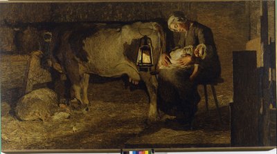 Ambas as mães. Pintura de Giovanni Segantini (1858 - 1899). 1889. H/T, cm 157x280. Civica Galleria d