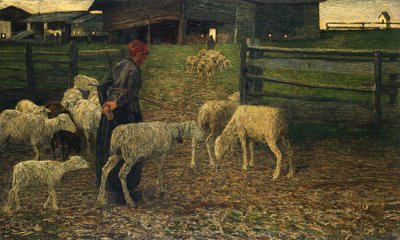 Regresso à dobra, por Giovanni Segantini (1858-1899) de Giovanni Segantini