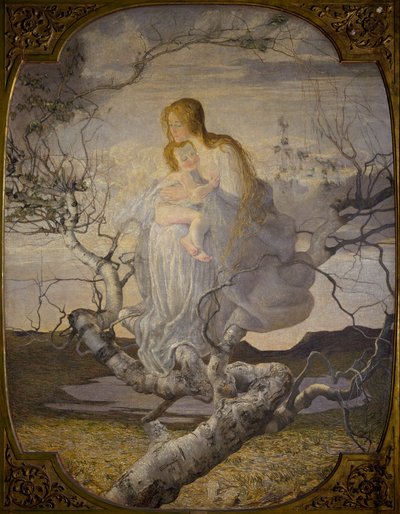 Simbolismo: "O Anjo da Vida" Pintura de Giovanni Segantini (1858-1899) 1894 Sol. 276x212 cm Milão, Galleria d