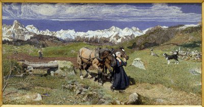 As montanhas dos Alpes na Primavera (1879, Óleo sobre tela) de Giovanni Segantini