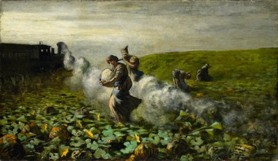 A Colheita de Abóbora, 1897 de Giovanni Segantini