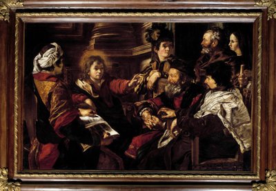 Cristo e os Médicos Pintura de Giovanni Serodine (1600-1630) Sol do século XVII. 1,45x2,24 m Paris, Musee du Louvre de Giovanni Serodine