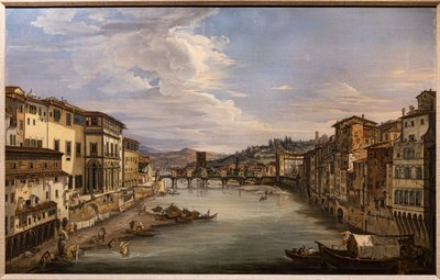 Vista do Arno da Ponte Vecchio em direcção à Ponte Alle Grazie de Giovanni Signorini
