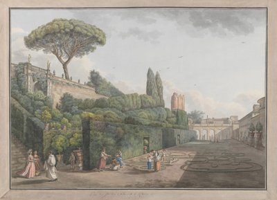 Jardim do Palazzo Colonna, c. 1780. Criadores: Giovanni Volpato, Louis Ducros. de Giovanni Volpato, Louis Ducros