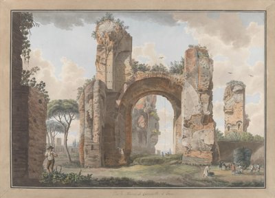 Interior das Termas de Caracalla, ca. 1780. Criadores: Giovanni Volpato, Louis Ducros. de Giovanni Volpato, Louis Ducros