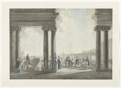 Vista dos jardins da Villa Medici em Roma (título no objeto) Vistas de Roma e arredores (título da série) de Giovanni Volpato