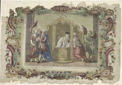 O sacramento da confissão
IV. Sacramentum poenitentia / IV. Sacramento la penitentia (título sobre o objecto)
Os sete sacramentos (título da série) de Giovanni Volpato