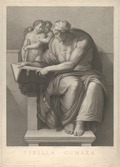 A Sibila Cumaean após o afresco de Michelangelo na Capela Sistina, 1784-90. de Giovanni Volpato