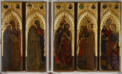 Santos, Virgens e Mártires, c.1350-60 (tempera no painel) de Giovanni da Milano