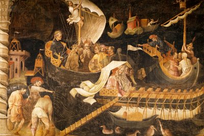 Saída de Magos, cena da Jornada de Ciclo de Magos, c.1420 (fresco) de Giovanni da Modena