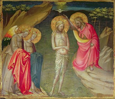 O Batismo de Cristo (óleo sobre painel) de Giovanni dal (attr. to) Ponte