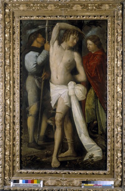 São Roch, São Sebastião e Santa Margarita (óleo sobre tela) de Giovanni de Busi Cariani