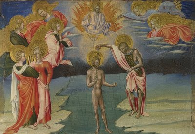 O batismo de Cristo (Predella). 1454 de Giovanni di Paolo