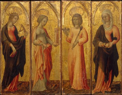 Santos Catarina de Alexandria, Barbara, Agatha e Margaret, ca. 1470 de Giovanni di Paolo