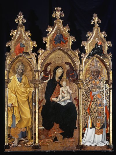 Tríptico de São Nicolau (San Niccolo) - tempera no painel de Giovanni di Paolo di Grazia
