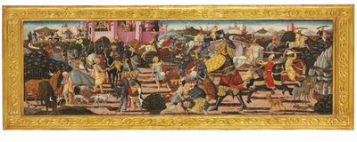 O assassinato de Golias, da frente de um cassone de Giovanni di Ser Giovanni Scheggia