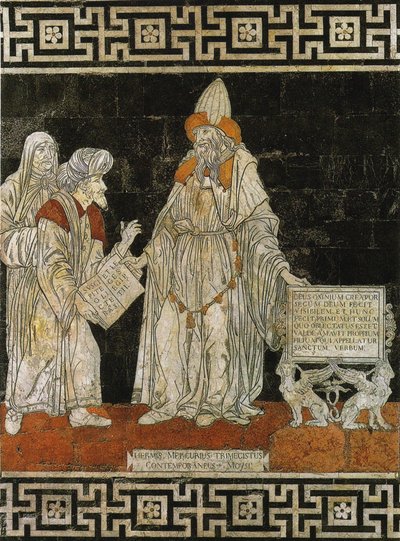 Hermes Trismegisto. Mosaico de piso na Catedral de Siena, 1488. de Giovanni di Stefano