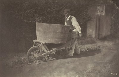 Camponês masculino com carrinho de mão, 1870. de Giraudon