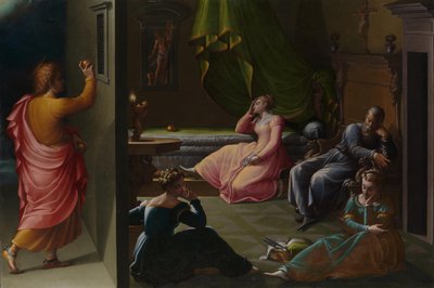A caridade de São Nicolau de Bari, ca 1555 de Girolamo Macchietti