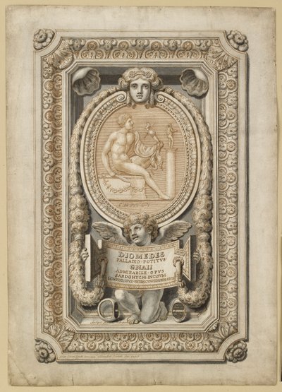 Projeto para uma gema gravada em um cenário ornamental, 1722 de Girolamo Odam