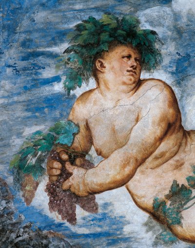Alegoria do Outono, Detalhe dos afrescos de Girolamo Romanino (ca. 1484-após 1559), encomendado por Bernardo Clesio de Girolamo Romanino