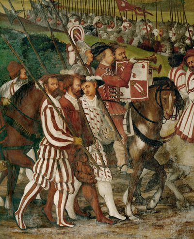 Atendentes a pé (fresco) de Girolamo Romanino
