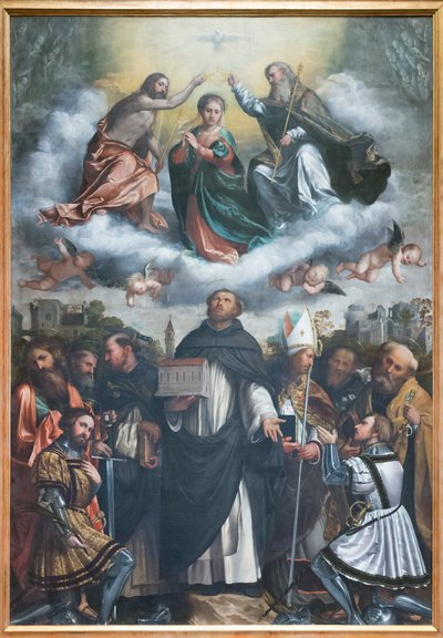 A coroação da Virgem e de São Domingos de Girolamo Romanino